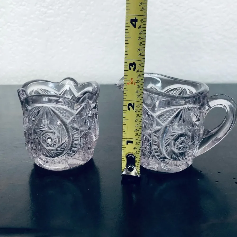 Purple Lavender Glass Cream & Sugar Serving Set
